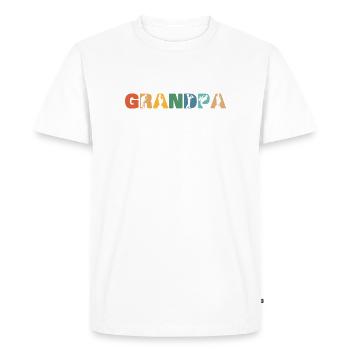 Saxophone rétro grand-père retraité Plan Retraite - T-shirt Premium bio Homme - blanc - Devant - Nico (187cm)