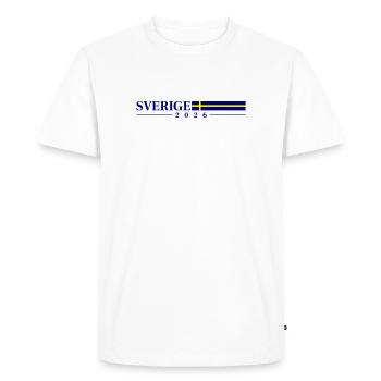 Drapeau de Suède 2026 - T-shirt Premium bio Homme - blanc - Devant - Nico (187cm)