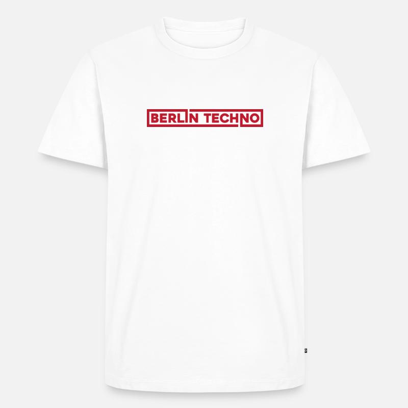 Berlin Techno Hard Dark Rave - Männer Premium Bio T-Shirt - Weiß