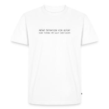 Definition von Glück - Männer Premium Bio T-Shirt - Weiß - Vorne - Nico (187cm)