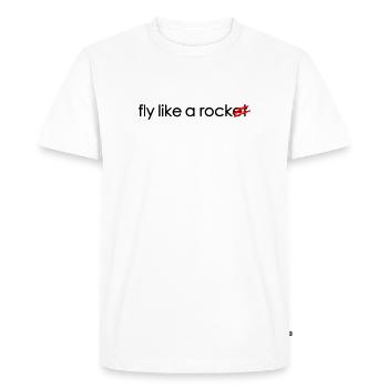 fly like a rocket - Men's Premium Organic T-Shirt - white - Front - Nico (187cm)