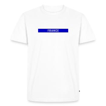 France Rectangle Bleu - T-shirt Premium bio Homme - blanc - Devant - Nico (187cm)