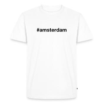 AMSTERDAM Hashtag Niederlande Pays-Bas - T-shirt Premium bio Homme - blanc - Devant - Nico (187cm)