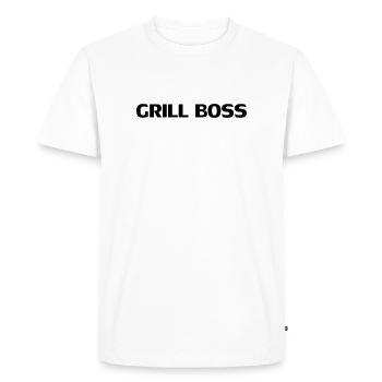 BBQ, Barbecue, cook, chef, meat, Boss, sausage - Men's Premium Organic T-Shirt - white - Front - Nico (187cm)