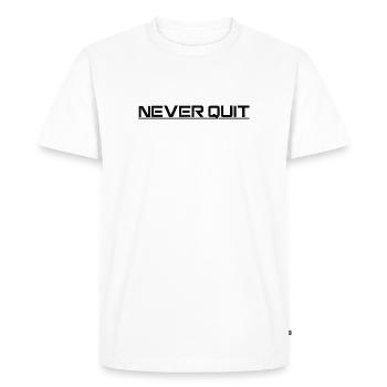 Never Quit Endurance Motif - Men's Premium Organic T-Shirt - white - Front - Nico (187cm)