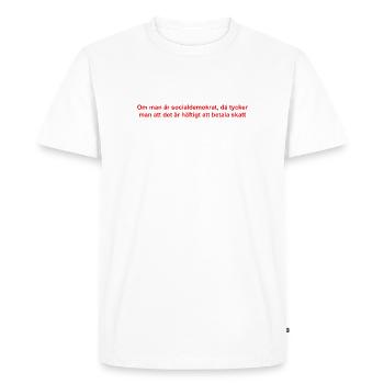 Conception de textes satiriques analytiques - T-shirt Premium bio Homme - blanc - Devant - Nico (187cm)