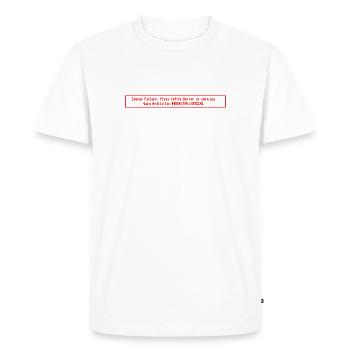 Guru_Meditation_Energy_Failure_Press_Coffee_Button - Men's Premium Organic T-Shirt - white - Front - Nico (187cm)