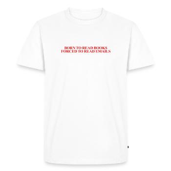 Amoureux des livres Humour drôle d’employé de bureau - T-shirt Premium bio Homme - blanc - Devant - Nico (187cm)