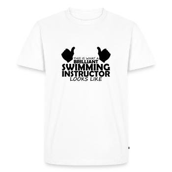 brilliant swimming instructor - Men's Premium Organic T-Shirt - white - Front - Nico (187cm)