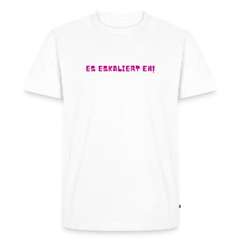 It's escalating anyway! - Men's Premium Organic T-Shirt - white - Front - Nico (187cm)