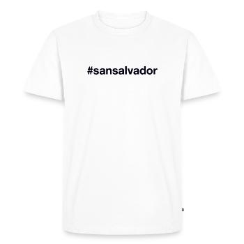 SAN SALVADOR Hashtag - T-shirt Premium bio Homme - blanc - Devant - Nico (187cm)