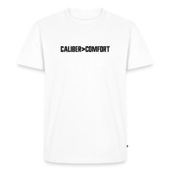 Caliber Ahead of Comfort – Concealed Carry in Accordance with 2nd V - Men's Premium Organic T-Shirt - white - Front - Nico (187cm)
