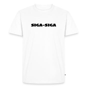 Siga-Siga comes from Greek/ Cyprus - Men's Premium Organic T-Shirt - white - Front - Nico (187cm)