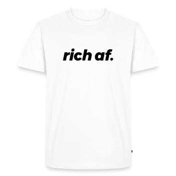 riche riche - fier et fier - T-shirt Premium bio Homme - blanc - Devant - Nico (187cm)