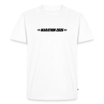 Marathon 2026 - Men's Premium Organic T-Shirt - white - Front - Nico (187cm)