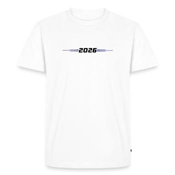 2026 - Men's Premium Organic T-Shirt - white - Front - Nico (187cm)