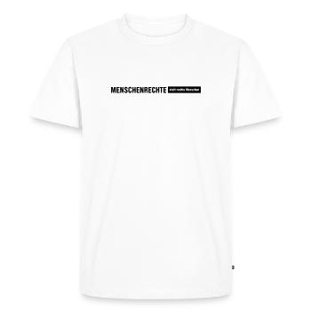Human Rights Saying Line - Men's Premium Organic T-Shirt - white - Front - Nico (187cm)