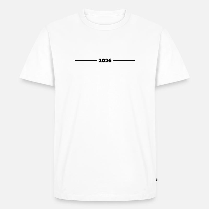 2026 Strich - Männer Premium Bio T-Shirt - Weiß