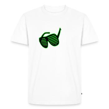 Party Glasses Electro House Club Festival - Men's Premium Organic T-Shirt - white - Front - Nico (187cm)