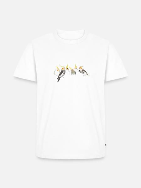 Nymphensittiche - Männer Premium Bio T-Shirt - Weiß