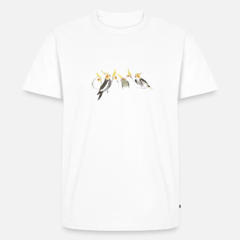 Nymphensittiche - Männer Premium Bio T-Shirt - Weiß