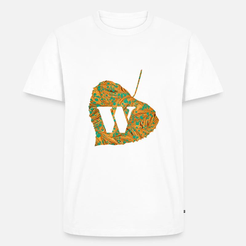 blatt e 95 w - Männer Premium Bio T-Shirt - Weiß