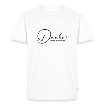 Energies Positives I Merci, cher univers - T-shirt Premium bio Homme - blanc - Devant - Nico (187cm)