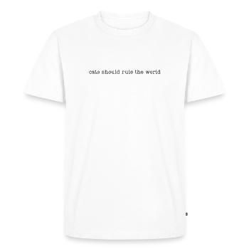 Les chats devraient dominer le monde - T-shirt Premium bio Homme - blanc - Devant - Nico (187cm)