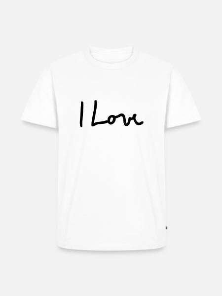 i love - Männer Premium Bio T-Shirt - Weiß