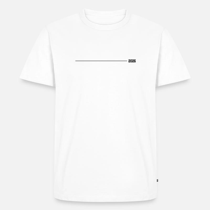2026 Strich - Männer Premium Bio T-Shirt - Weiß