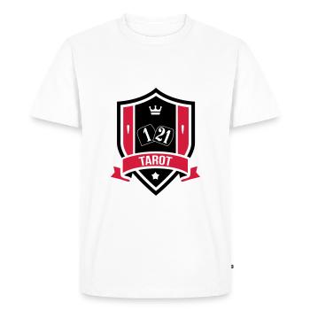 Jeu de cartes / Tarot / Belote / Rami / Poker - T-shirt Premium bio Homme - blanc - Devant - Nico (187cm)