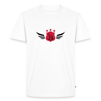 retraite / retraité / retraitée / pension - T-shirt Premium bio Homme - blanc - Devant - Nico (187cm)
