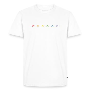 🌈❤️Arc-en-ciel arc-en-ciel🏳️ 🌈 - T-shirt Premium bio Homme - blanc - Devant - Nico (187cm)