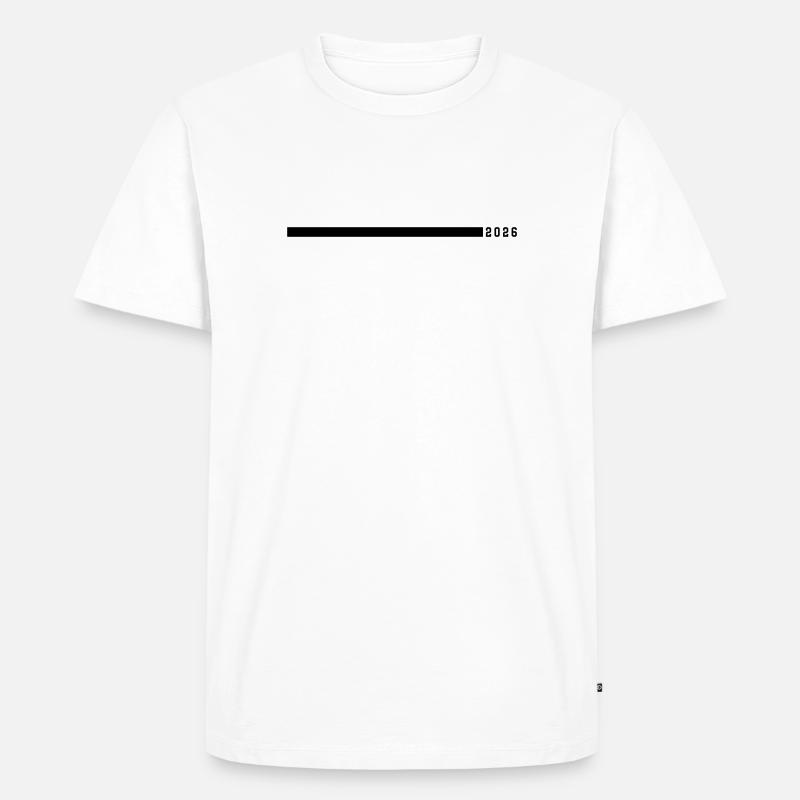 2026 Strich - Männer Premium Bio T-Shirt - Weiß