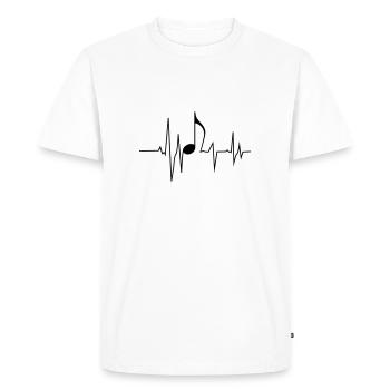 Fréquence musicale - T-shirt Premium bio Homme - blanc - Devant - Nico (187cm)