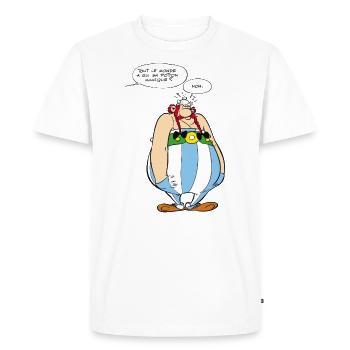 Asterix & Obelix - Obelix boudeur - T-shirt Premium bio Homme - blanc - Devant - Nico (187cm)