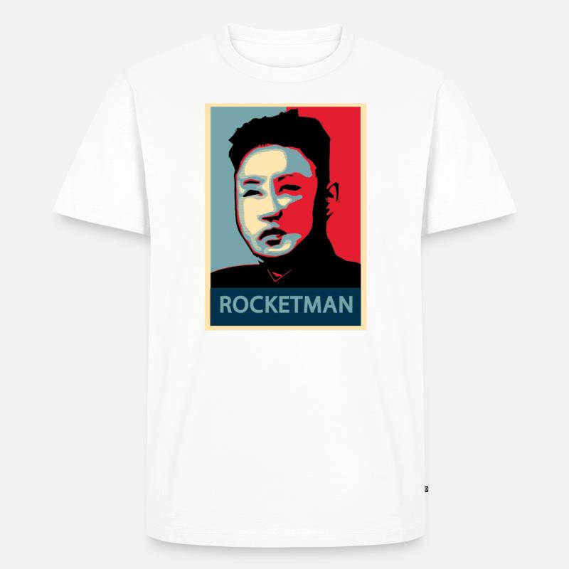 Rocketman - Kim jung a - Männer Premium Bio T-Shirt - Weiß