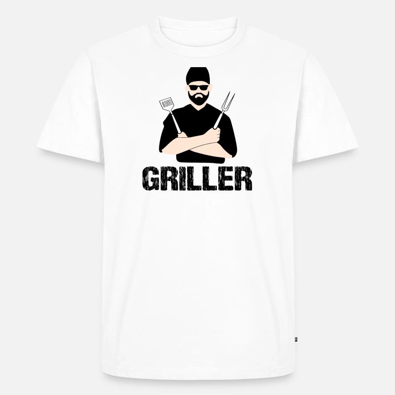 BBQ - Männer Premium Bio T-Shirt - Weiß
