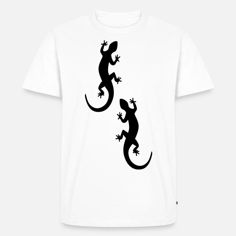 Eidechsen - Geckos - Männer Premium Bio T-Shirt - Weiß