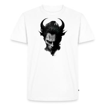 Demon Demon Demon Devil en noir et blanc - T-shirt Premium bio Homme - blanc - Devant - Nico (187cm)
