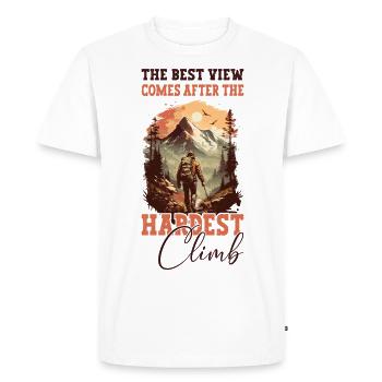 Montagne, alpinisme, randonnée, randonnée, escalade, nature - T-shirt Premium bio Homme - blanc - Devant - Nico (187cm)