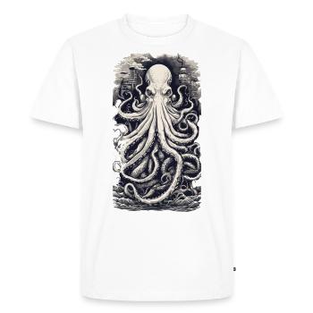 Vintage Kraken Fisherman et Angler Retro Design - T-shirt Premium bio Homme - blanc - Devant - Nico (187cm)