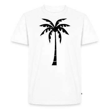 palm tree - Men's Premium Organic T-Shirt - white - Front - Nico (187cm)