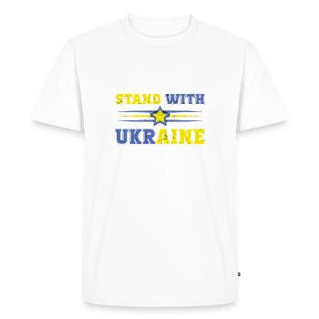 Ukraine Peace Flag No War - Men's Premium Organic T-Shirt - white - Front - Nico (187cm)