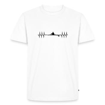 Rowing Heartbeat, single scull - Men's Premium Organic T-Shirt - white - Front - Nico (187cm)