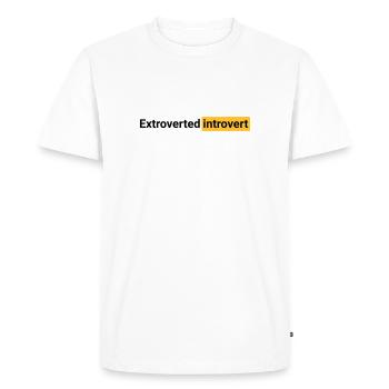 Introverti extraverti (noir) - T-shirt Premium bio Homme - blanc - Devant - Nico (187cm)