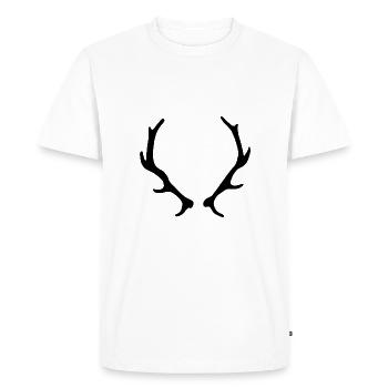 Antler Hunting Game - Men's Premium Organic T-Shirt - white - Front - Nico (187cm)