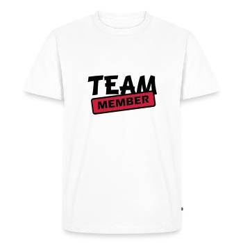 membre de l'équipe - T-shirt Premium bio Homme - blanc - Devant - Nico (187cm)