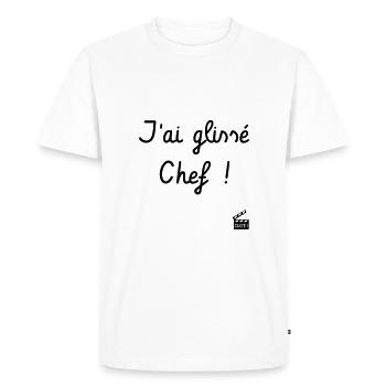 J'ai glissé Chef - La 7ème Compagnie - Culte ! - T-shirt Premium bio Homme - blanc - Devant - Nico (187cm)