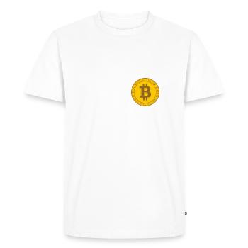 Bitcoin Plan B BTC Satoshi Crypto Hodl Maximalist - Men's Premium Organic T-Shirt - white - Front - Nico (187cm)